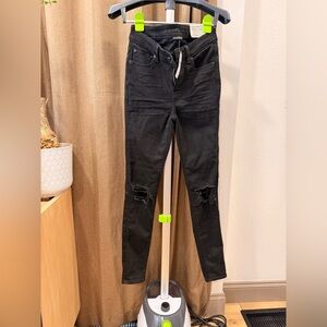 American Eagle Outfitters Black Ripped Skinny Jeans